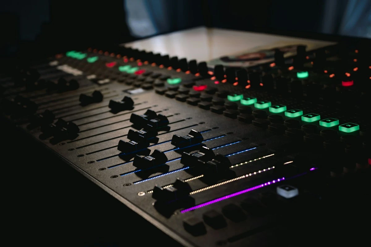Audio mixing console and sound controls comparing voice platforms